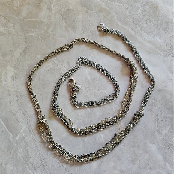 Ann Taylor Silver and Beaded Necklace - Picture 3 of 11